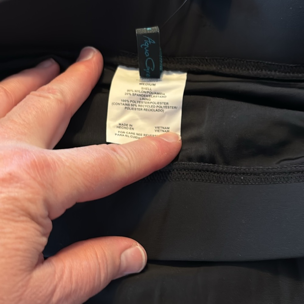 Aqua green swimwear, black swim, bottom, size medium - Picture 2 of 8